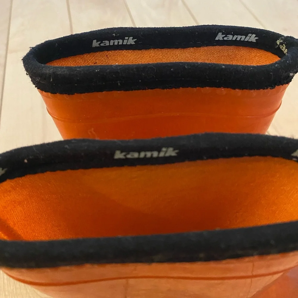 Kamik Vibrant Orange Kids Waterproof Boots Size 10